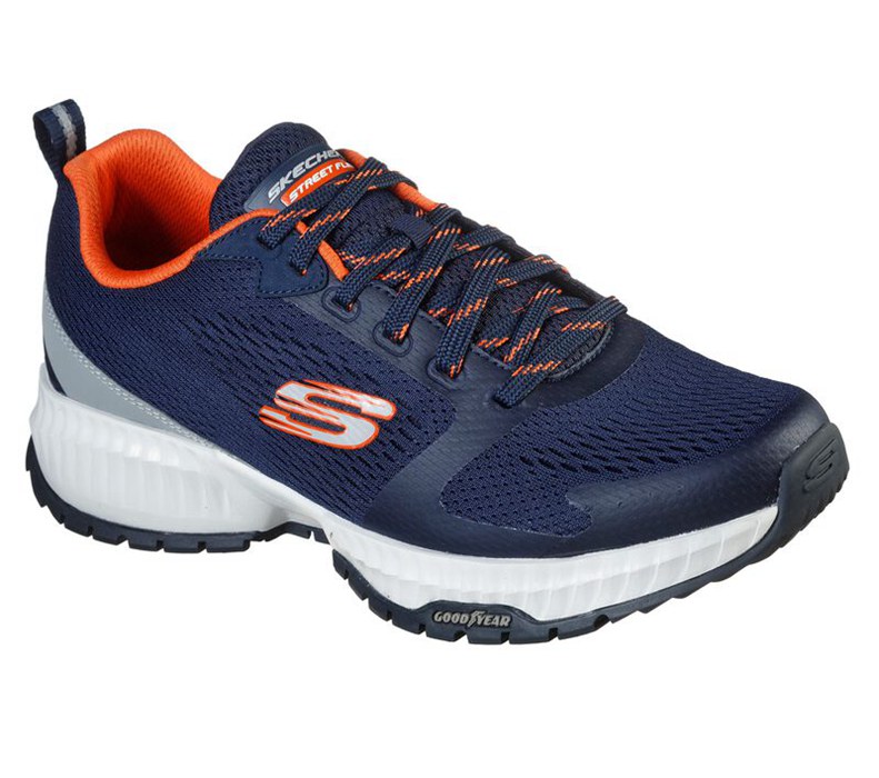 Skechers Herr Marinblå/Orange Sneakers - Street Flex - Eliminator - Sverige (EJAKP-1483)
